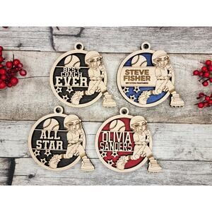 Personalized Animated SOFTBALL Ornaments Male or Female Custom Christmas Gift